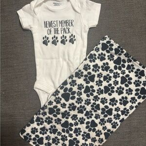 Gerber White Baby Onesie with Fun Print